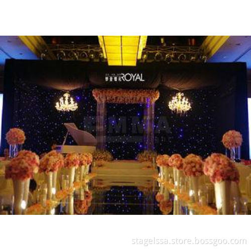 4X 8 Meters Fireproof Black Velvet DJ LED Star Curtain , Le